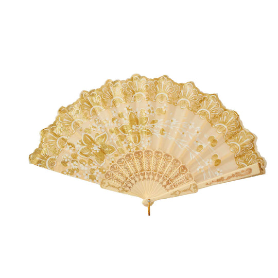 Fabric Hand Fan - Gold