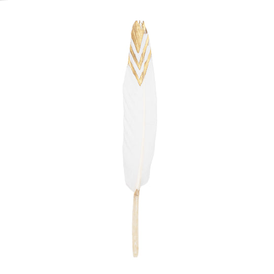 Gold Trimmed Feathers 30 pieces 6.5"