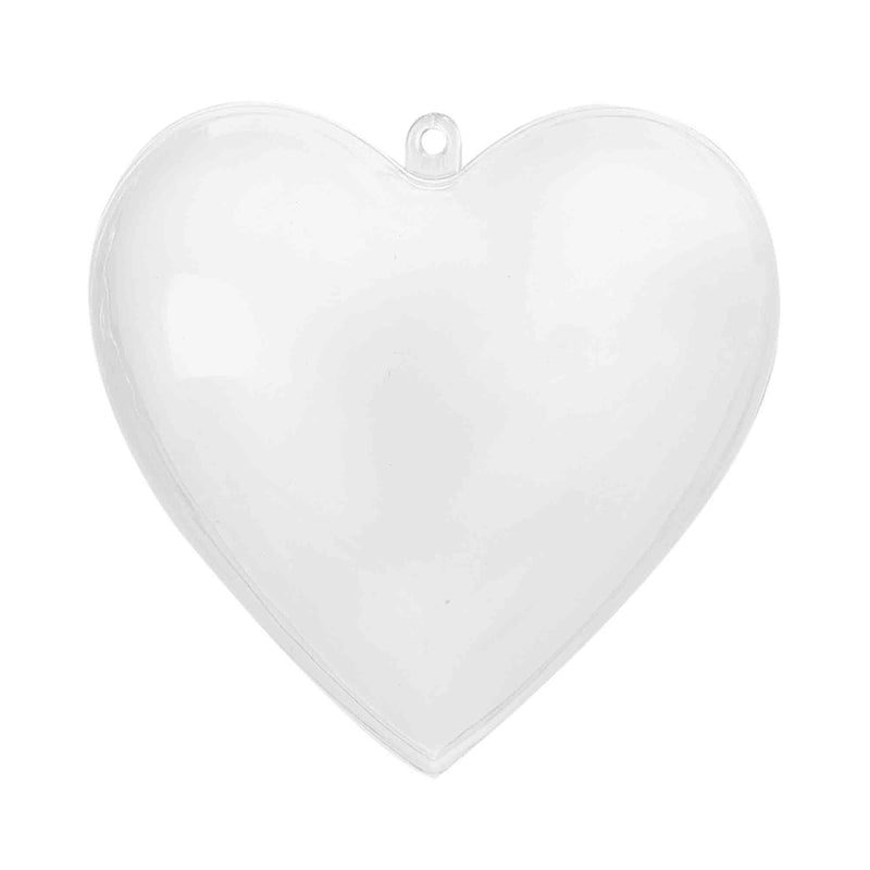 Plastic Fillable Heart Ornament - 4 Inch