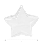 Plastic Fillable Star Ornament - Measurements