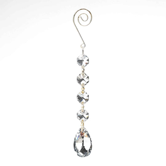 Teardrop Crystal Chains Silver