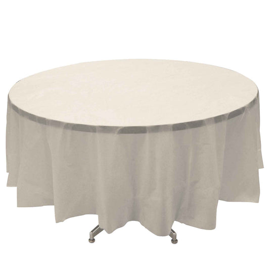 Round Plastic Table Cover 84" - White - Pack of 12
