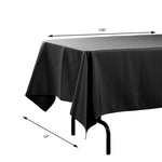 Plastic Table Cover - Rectangle 54 inch - Black Size Guide