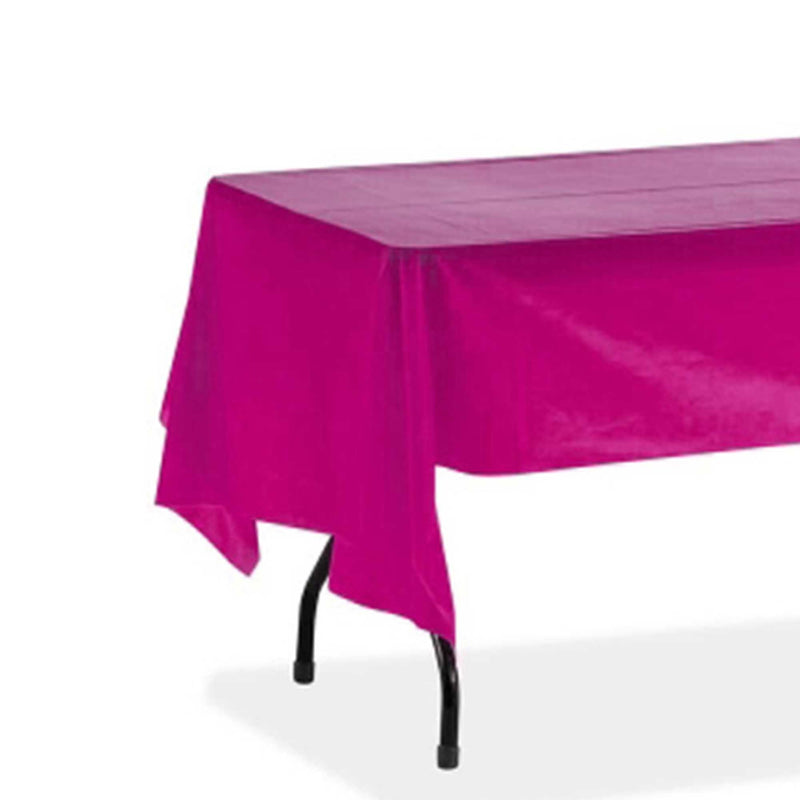 Plastic Table Cover - Rectangle 54 inch fuchsia
