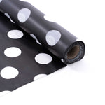 Table Cover Roll 40" Wide - Black Polka Dot unrolled