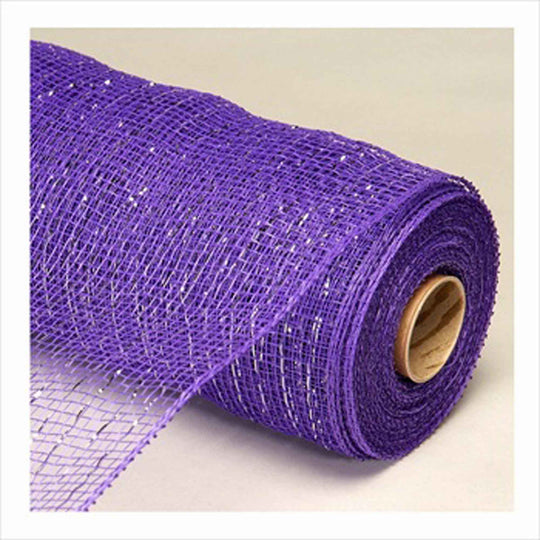 Deco Metallic Stripe Mesh Roll 21" x 10yd - Purple