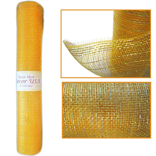 Decorative Metallic Mesh Roll 21" x 10yd - Gold