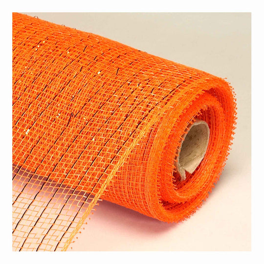 Decorative Metallic Mesh Roll 21" x 10yd - Orange