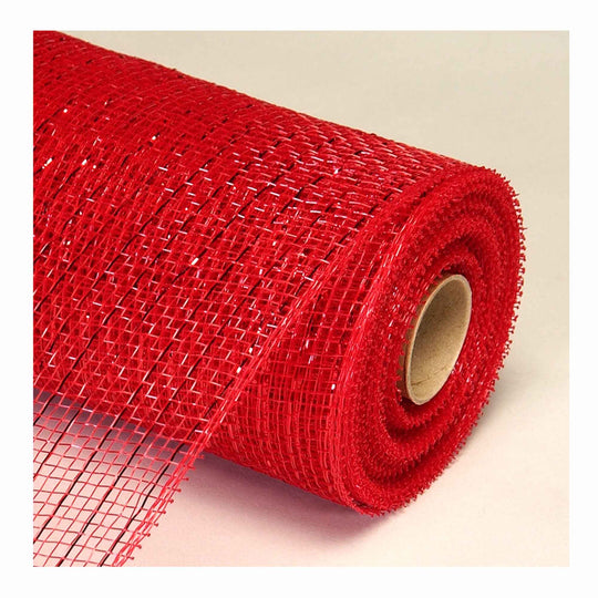 Decorative Metallic Mesh Roll 21" x 10yd - Red