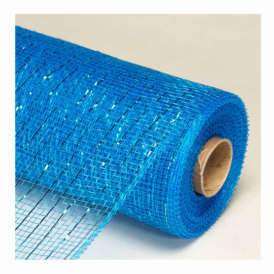 Decorative Metallic Mesh Roll 21" x 10yd - Turquoise