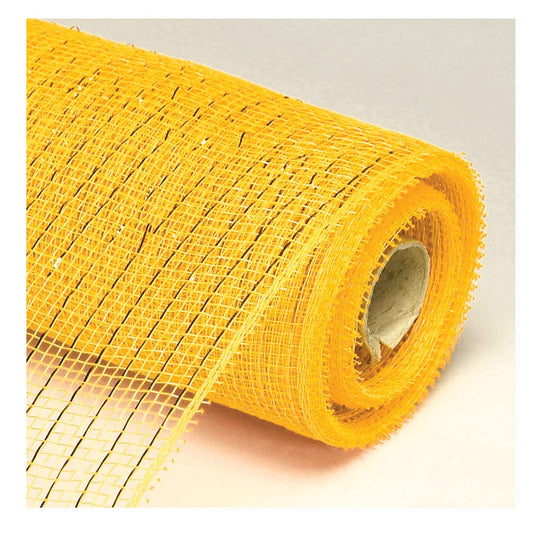 Decorative Metallic Mesh Roll 21" x 10yd - Yellow