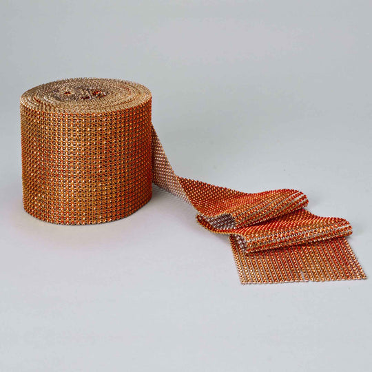Rhinestone Mesh Roll 4.6" x 10yd - Orange