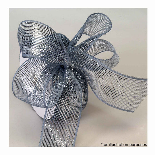 Decorative Mesh Ribbon - Silver