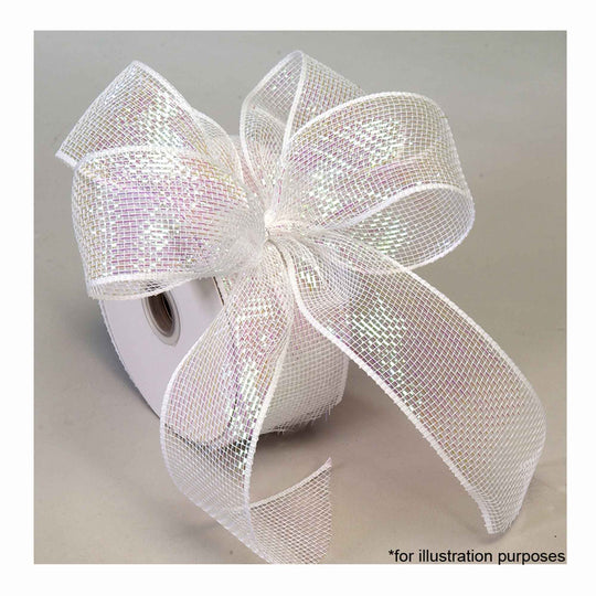 Decorative Mesh Ribbon - White