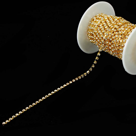 Rhinestone Chain Trim - Gold