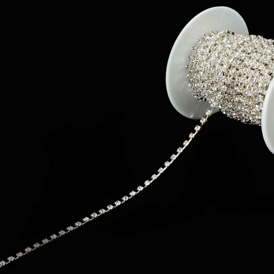 Rhinestone Chain Trim - Silver