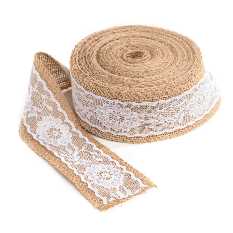 Decorative Burlap and Lace Ribbon Roll - Events and Crafts-Simple Elements