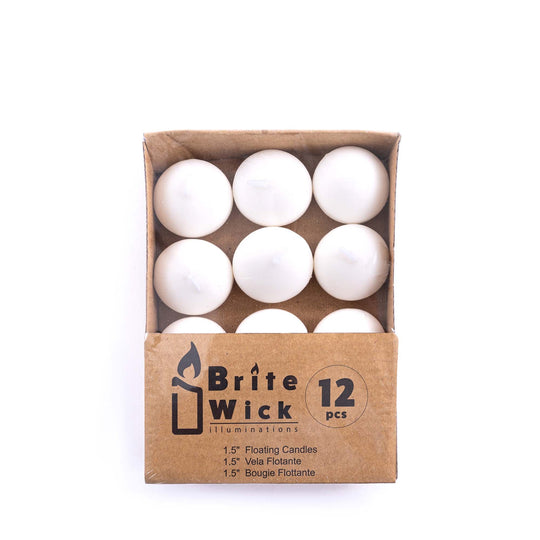 1.5 Inch Floating Candles - White