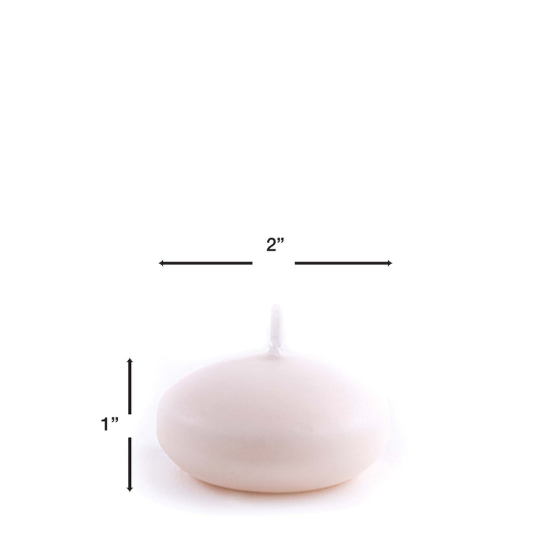 2 inch Floating Candle Elegant Blush with dimensions