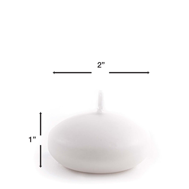 2 inch Floating Candle White with dimensions