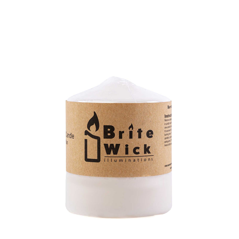 Dome Top Pillar Candle 3x6 - White Brite Wick