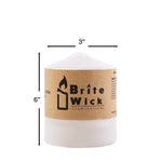 Dome Top Pillar Candle 3x6 - White Brite Wick Size Guide