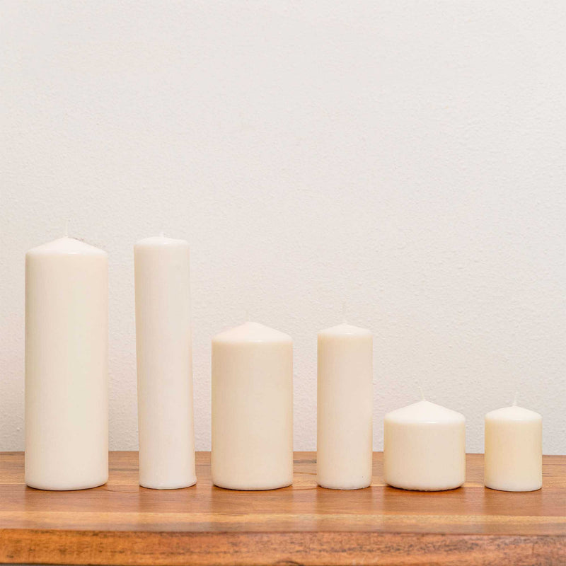 Dome Top Pillar Candle 3x9 - White multiple sizes