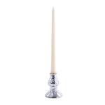 12 Inch Taper Candle - Ivory in silver candle holder