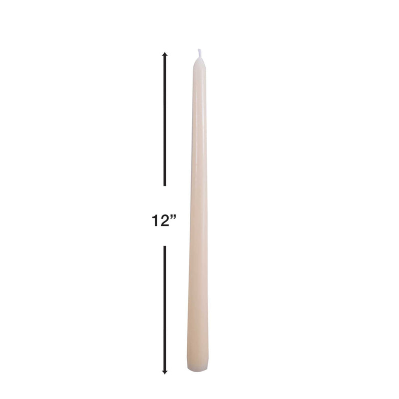 12 Inch Taper Candle - Ivory Size guide