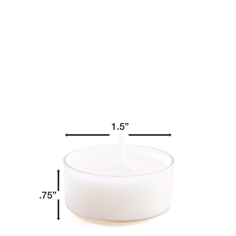 Clear Cup Tealight Candles - White (50pcs) - Events and Crafts