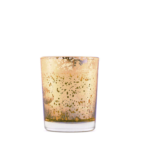 2 Inch Gold Glass Votive Candle - 12pcs