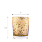 2 Inch Gold Glass Votive Candle - Size Guide