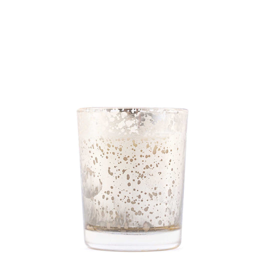 Unscented Poured Glass Votive Candles 12pcs/box 2" - Silver