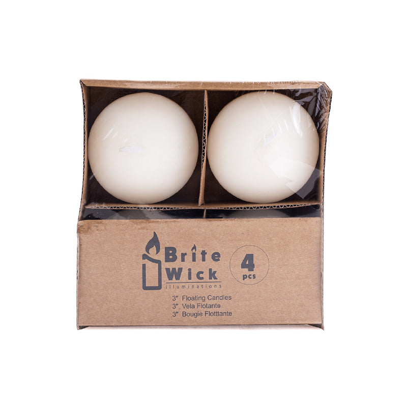3 Inch Floating Candles - White - Events and Crafts-Brite Wick