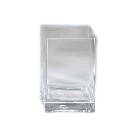 4 Inch Square Floral Glass - 6" Tall