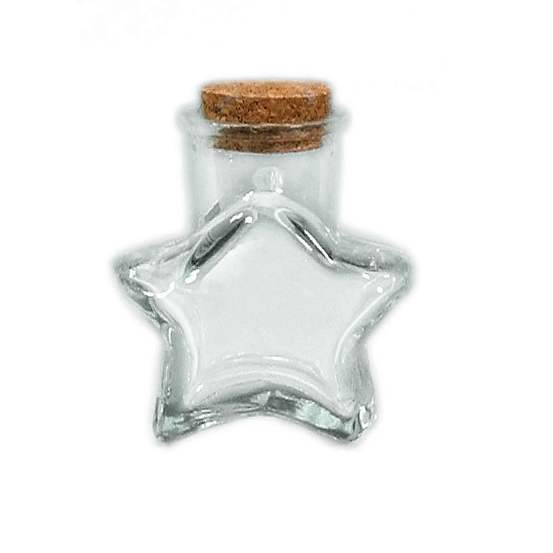 Star Glass Bottle with Cork Stopper - Events and Crafts-Events and Crafts