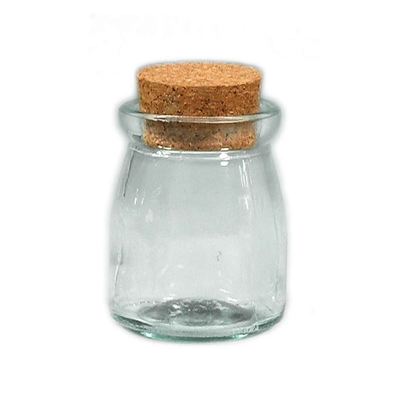 Round Glass Bottle with Cork Stopper - Events and Crafts-Events and Crafts