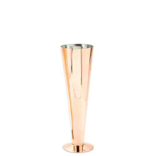 Glass Trumpet Vase 16" - Rose Gold