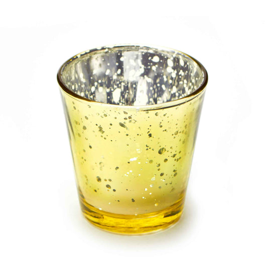 Glass Tealight Candle Holder - Gold