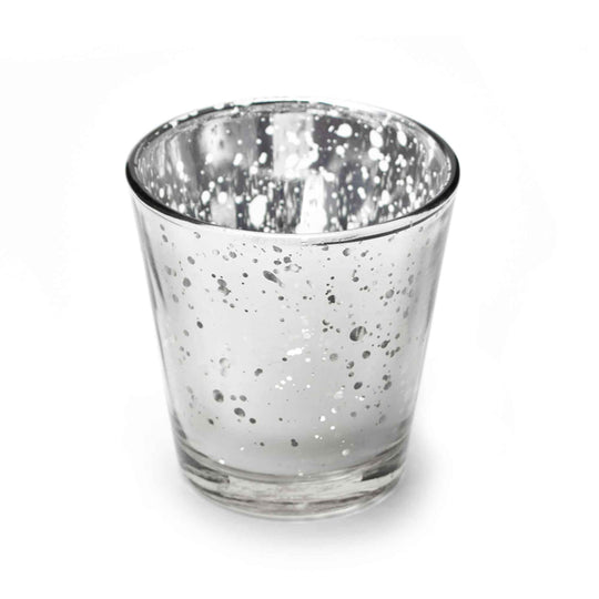 Glass Tealight Candle Holder - Silver