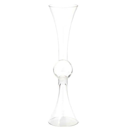 Double Trumpet Vase 24" - Clear