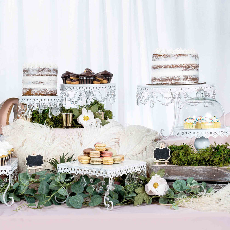 Lacey Covered Cake Stand - Lifestyle display with sweets