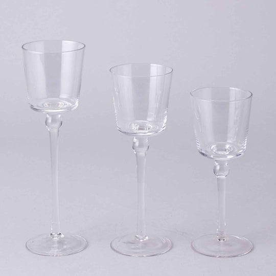 Glass Candle Holders - Set of 3