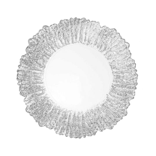Reef Edge Glass Charger Plate 13" - Silver