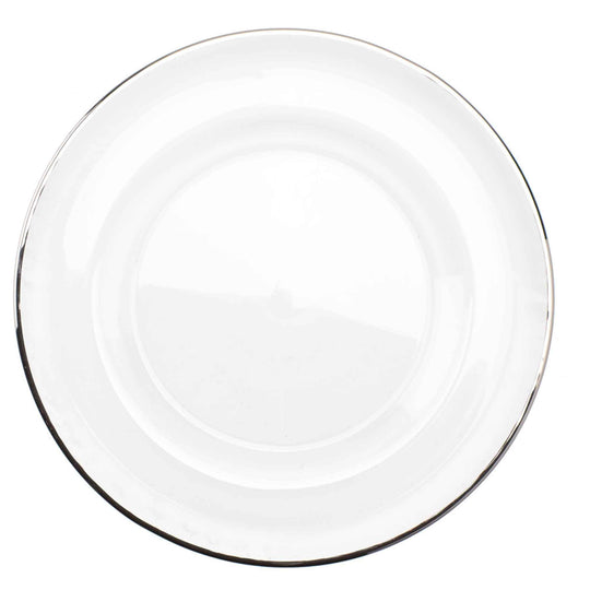 Classic Glass Charger Plate - Silver