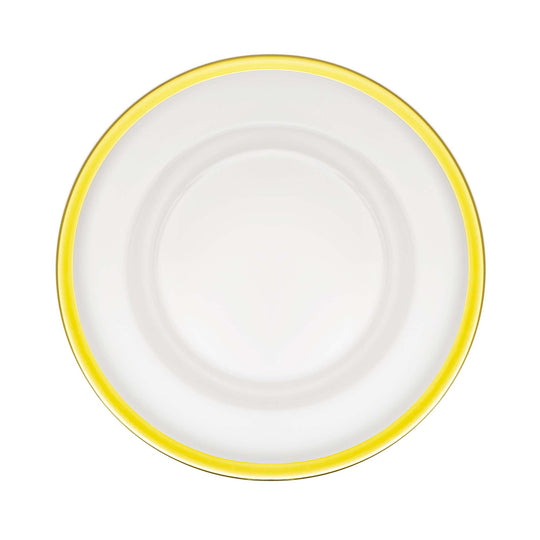 Metallic Rim Glass Charger Plate 13" - Gold