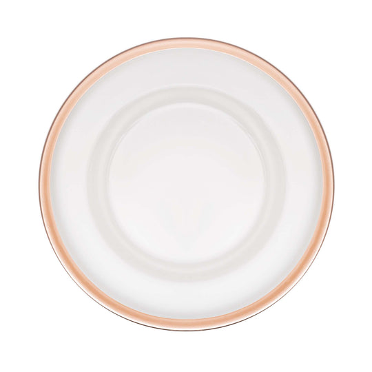 Metallic Rim Glass Charger Plate 13" - Rose Gold