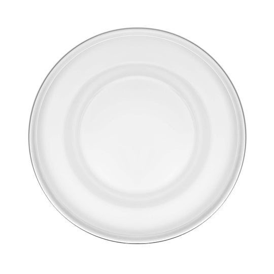 Metallic Rim Glass Charger Plate 13" - Silver