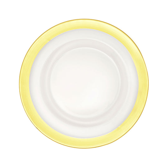 Metallic Rim Glass Charger Plate 13" - Gold