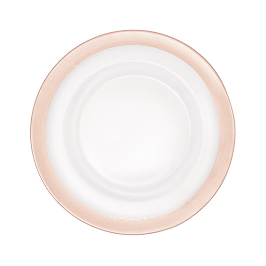 Metallic Rim Glass Charger Plate 13" - Rose Gold